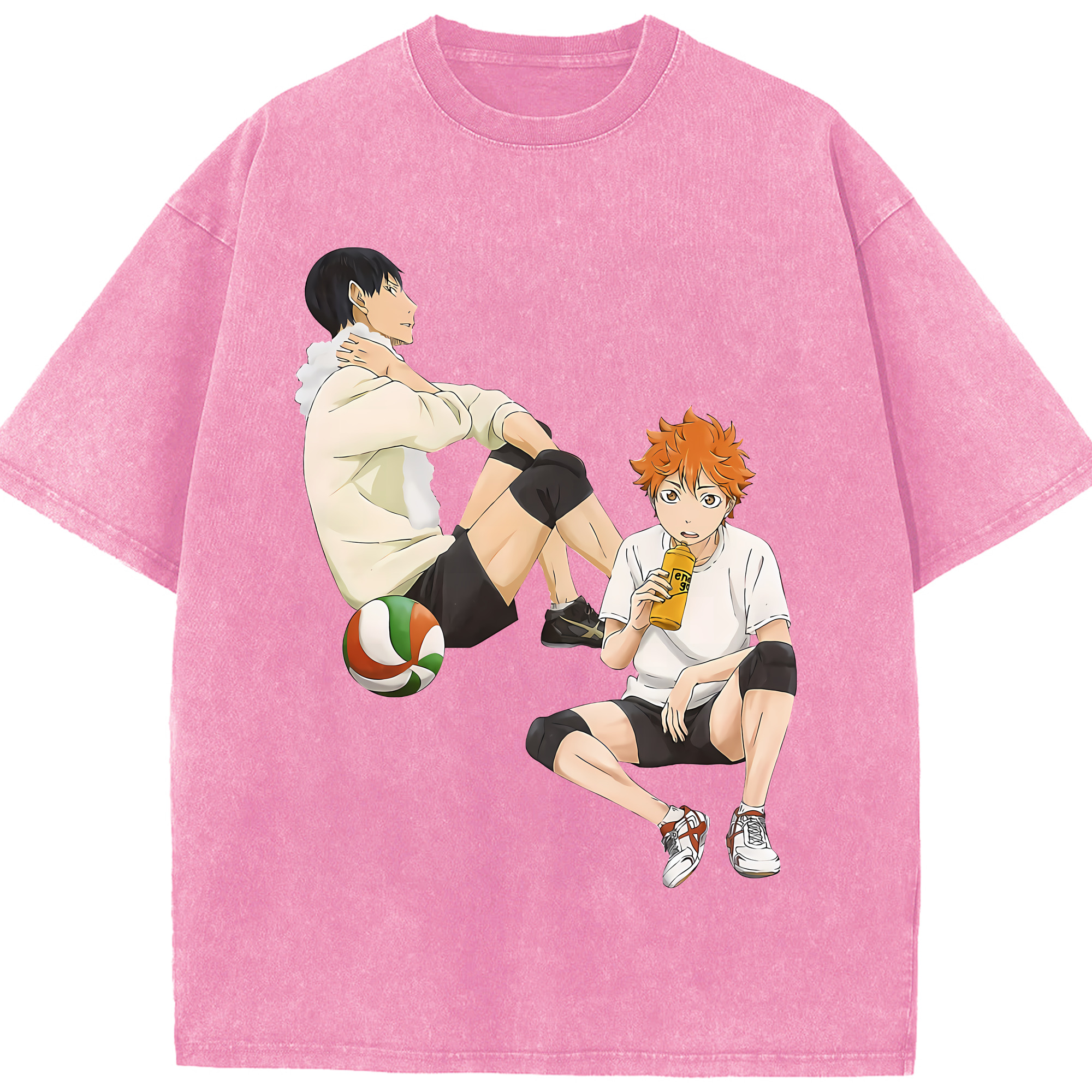 （画像用） ハイキュー!! Haikyu!! 綿100% ヴィンテージ風 半袖Tシャツ（フロントプリント）